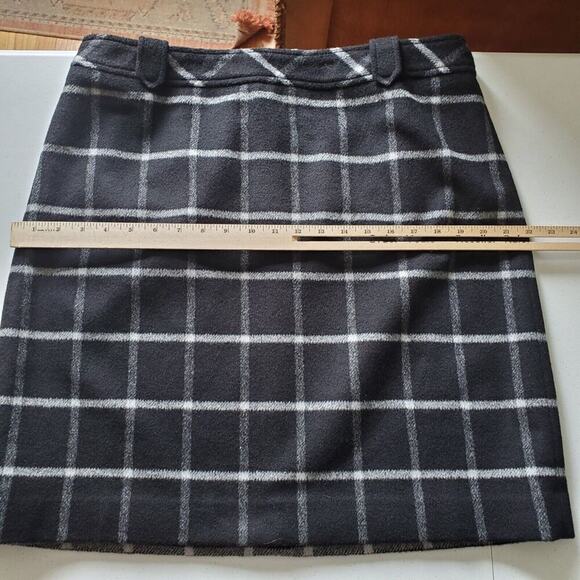 Talbots Wool Blend Flannel Mini Skirt Black Plaid NEW Academia Preppy Twee - Picture 9 of 14